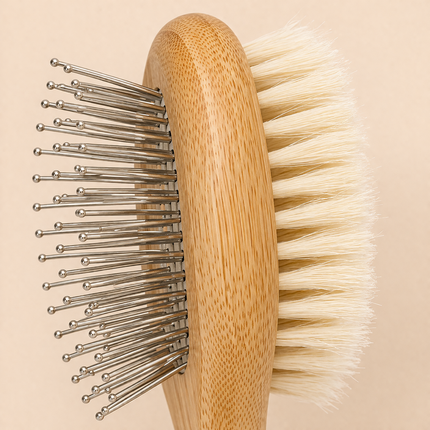Double-Sided Bamboo Dog Grooming Brush