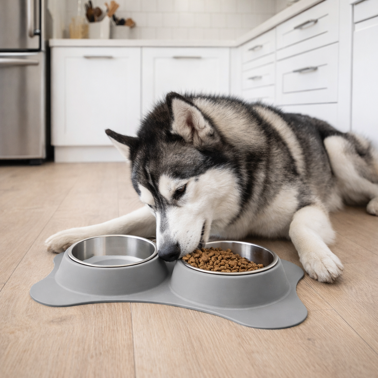 Pet Bowls with Silicone Mat