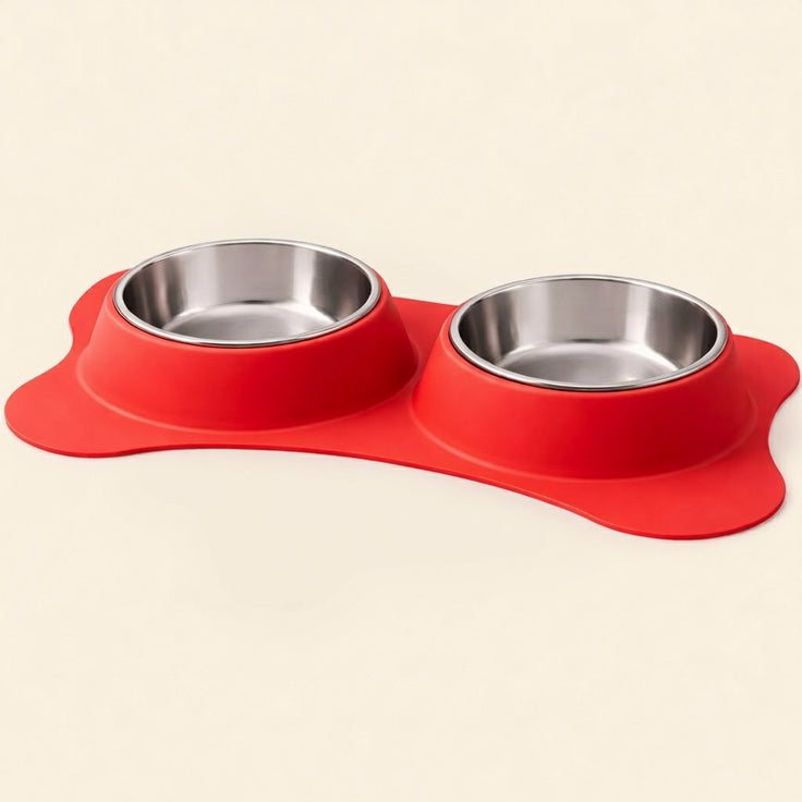 Pet Bowls with Silicone Mat