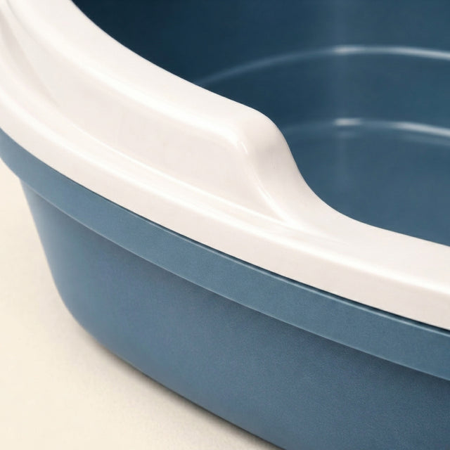 Open Cat Litter Tray with Rim