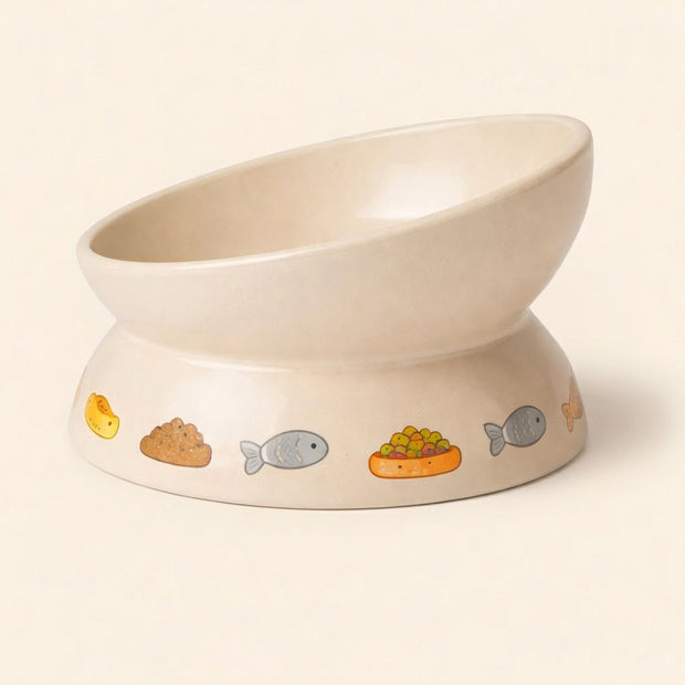 Ceramic Cat Bowl Stand
