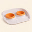 Double Cat Bowls with Tray