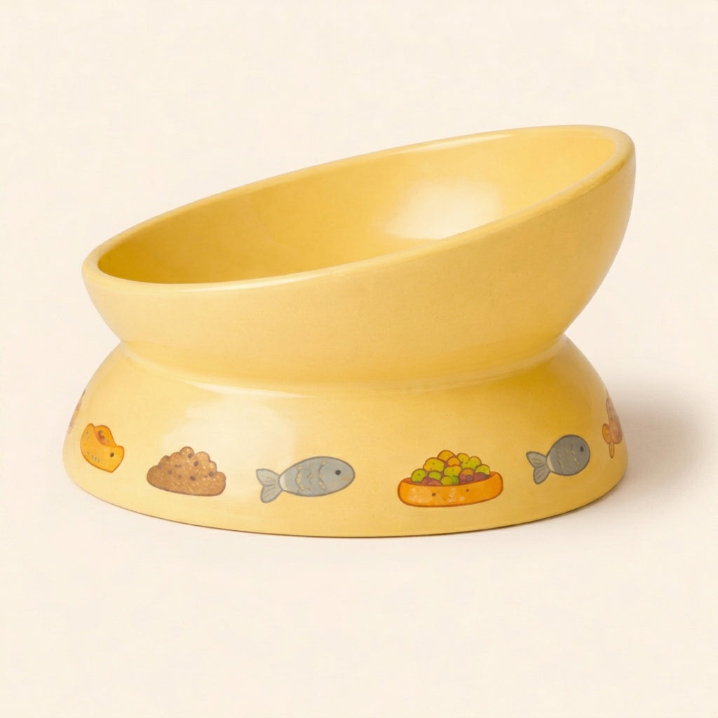 Ceramic Cat Bowl Stand