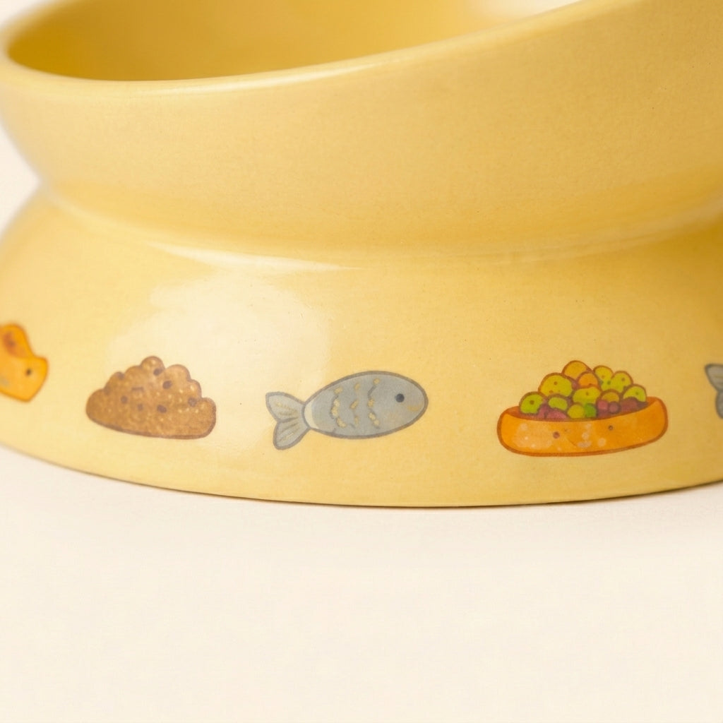Ceramic Cat Bowl Stand