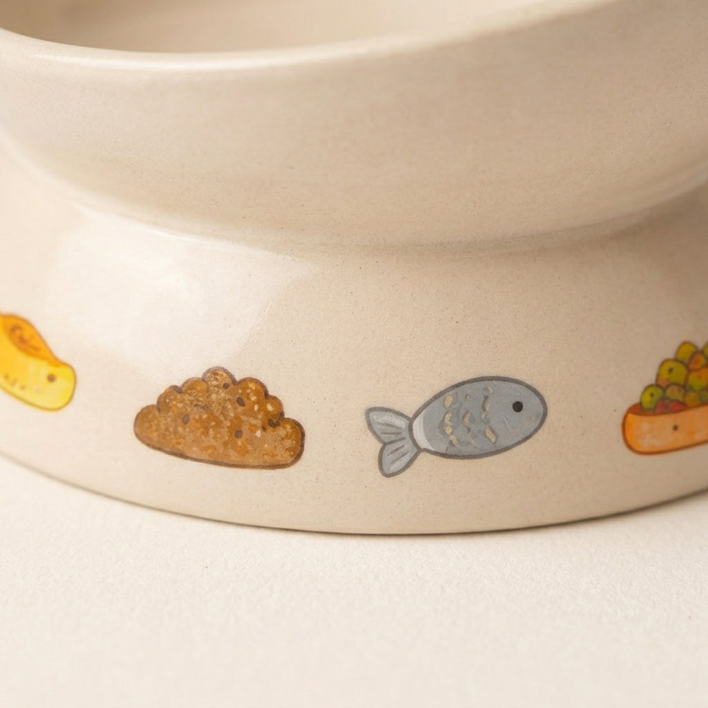 Ceramic Cat Bowl Stand