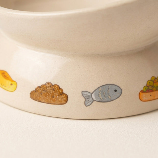 Ceramic Cat Bowl Stand