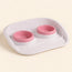 Double Cat Bowls with Tray
