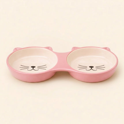 Double Ceramic Cat Bowl