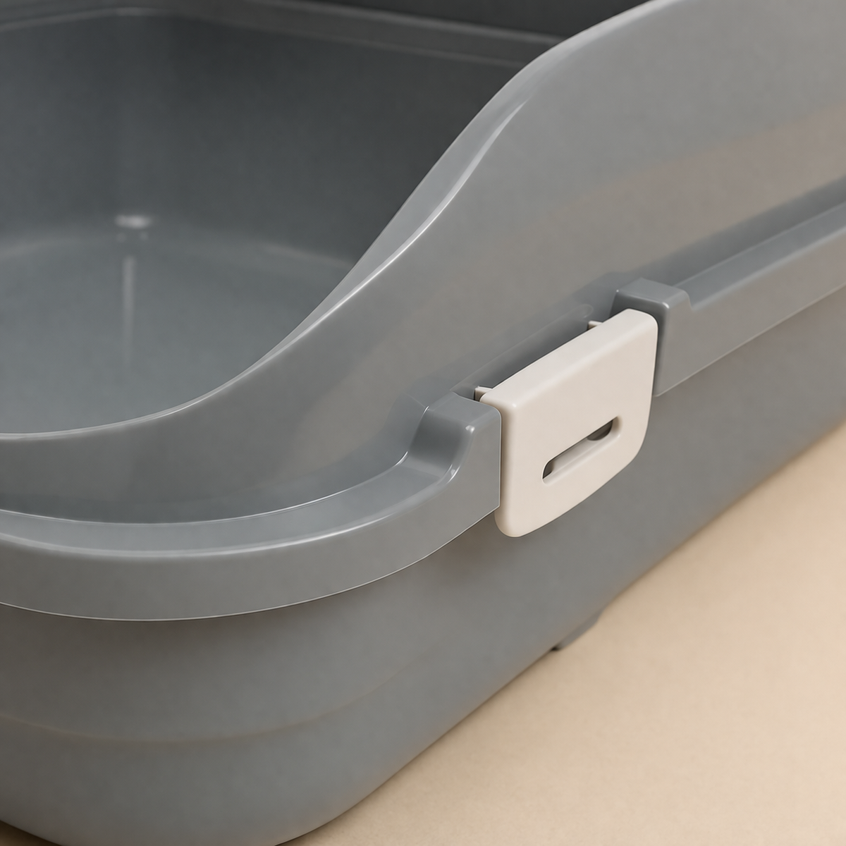Open Cat Litter Tray with High Sides & Entry Step