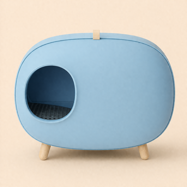 Enclosed Cat Litter House with Charcoal Filter