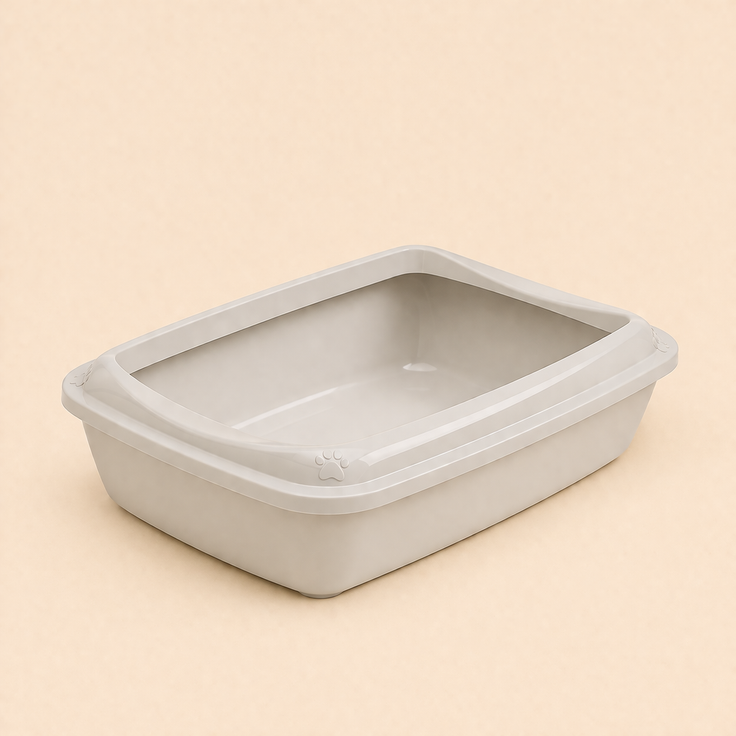 Open Cat Litter Tray with High Sides
