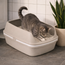 Open Cat Litter Tray with Removable Rim