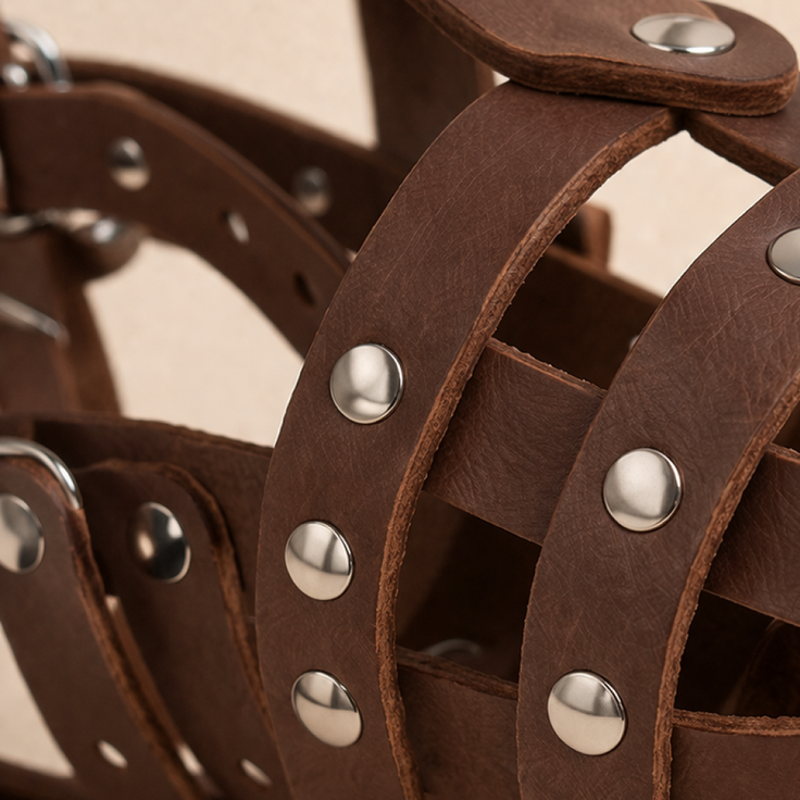 Hard Leather Dog Muzzle for Large Breeds — Rottweiler