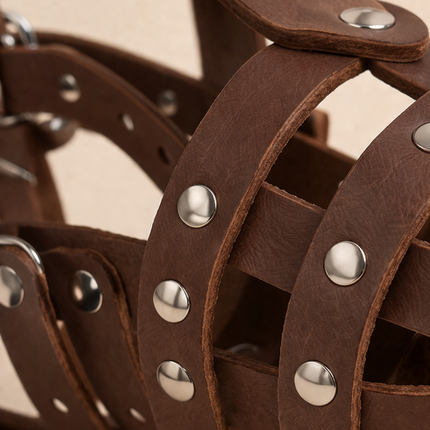 Hard Leather Dog Muzzle for Large Breeds — Rottweiler