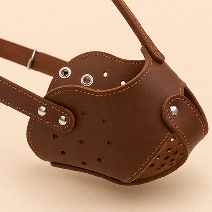 Leather Dog Muzzle — Bull Terrier
