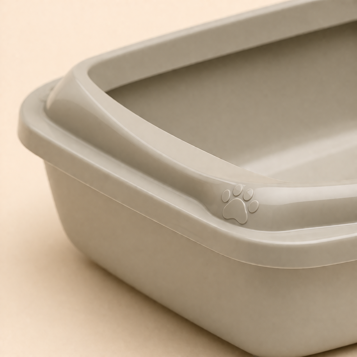 Open Cat Litter Tray with High Sides