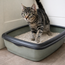 Open Low-Entry Cat Litter Tray with Removable Rim