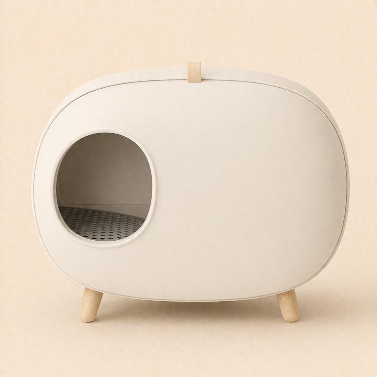 Enclosed Cat Litter House with Charcoal Filter