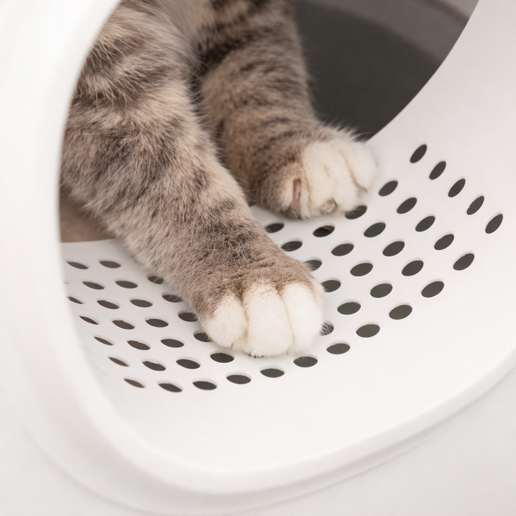 Enclosed Plastic Cat Litter Box with Lid