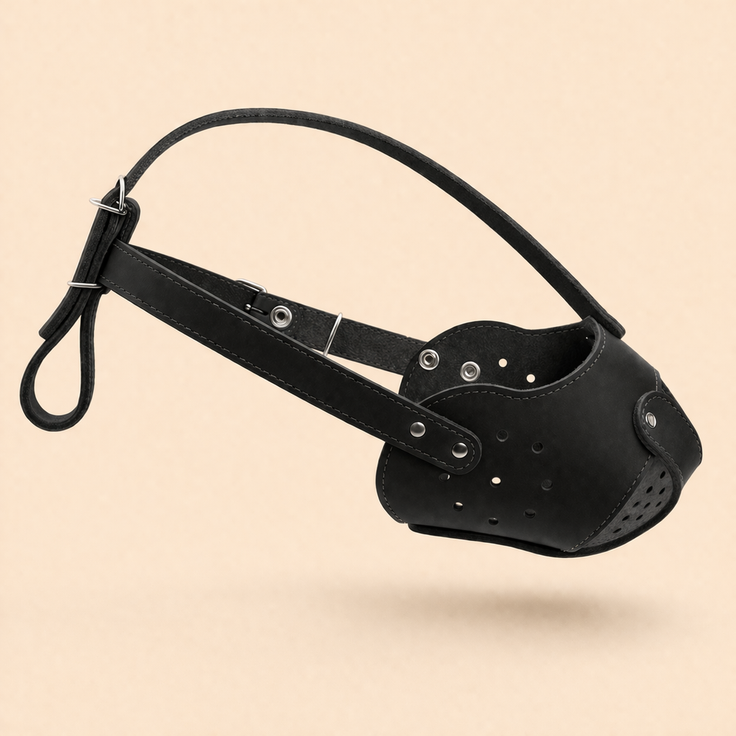Leather Dog Muzzle — Bull Terrier