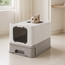 Enclosed Cat Litter Box with Pull-Out Tray, Scoop & Brush