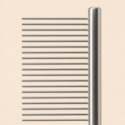 Dog Grooming Comb with Dense Metal Teeth & Wooden Handle — All Breeds